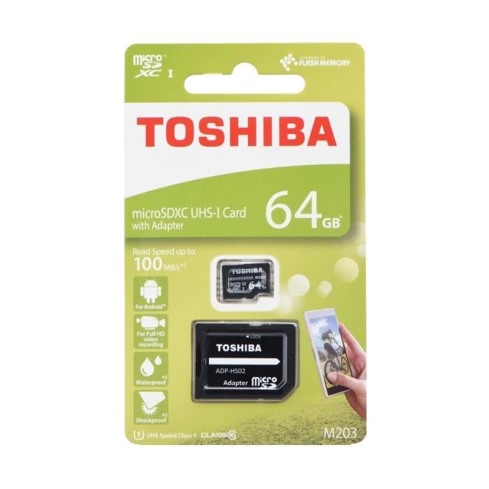 carte mémoire microSDHC TOSHIBA M203 - 64GB