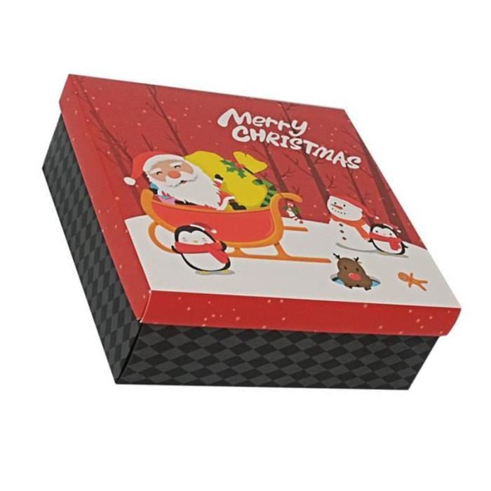1 Boite De Gateau De Noel Pc Joyeux Carre De Sucette De Dessin Anime Mignon Pour Noel Festival Barquette Plat Moule Coupe Cdiscount Maison