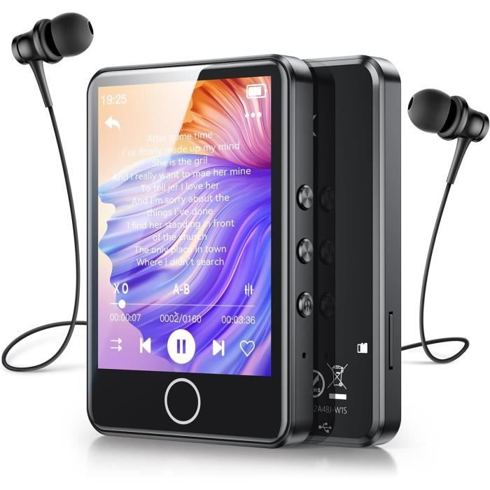 Lecteur P3 32Go Bluetooth 5.0, Lecteur Usical Sans Perte HiFi Baladeur Portable Haut-Parleur