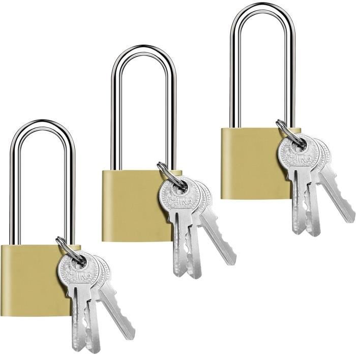 Lot De 3 Cadenas STANDERS Cémentés - 3 Clés Identiques - Largeur 30 Mm - Haute Qualité