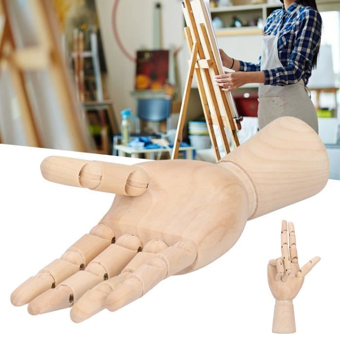 Main Articulée En Bois Vintage - Scandinave Années 50/60 - Pour Artiste Ou Déco