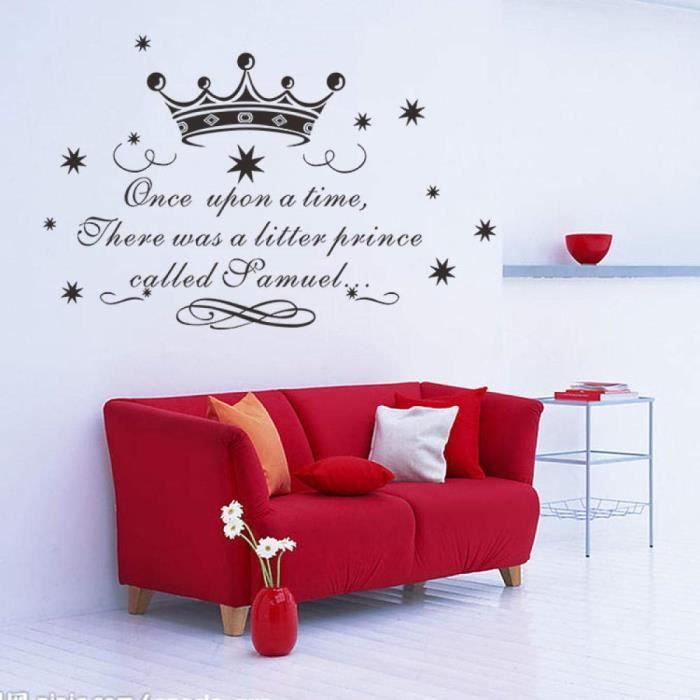 Couronne Il Y Avait Un Petit Prince Citation Stickers Muraux Chambre D Enfants Art Chambre Papier Peint Stickers Muraux Amovibles Cdiscount Maison