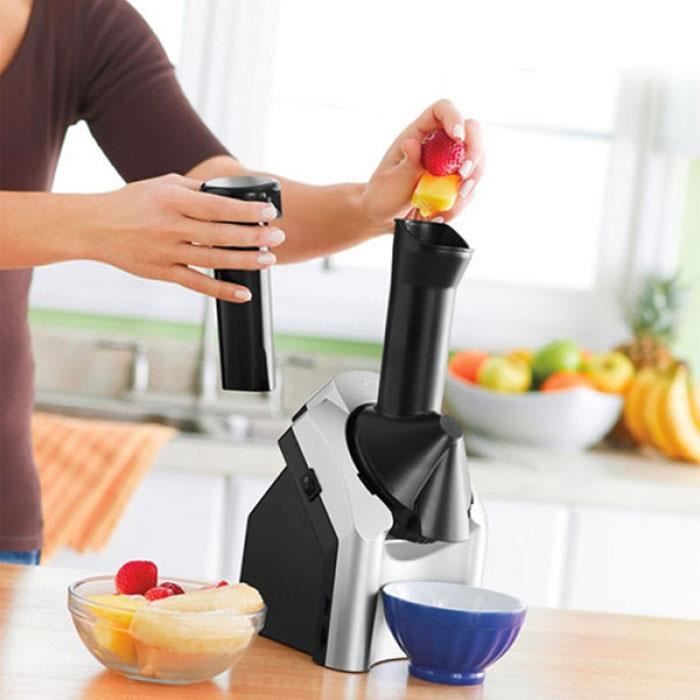 Machine à Crème Glacée Fruits Surgelés 180W - Sorbetière Yaourts Glacés, Smoothies Et Desserts Sains En Une Touche