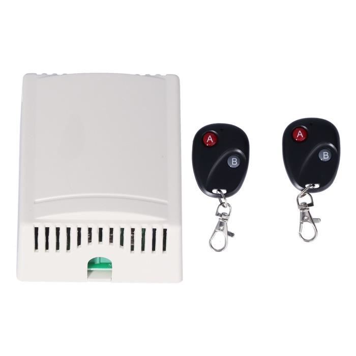 Interrupteur à Distance 433 MHz 30A – 1 Canal + 4 Télécommandes – Pour éclairage, Moteur, Portail, Alarme – 220V