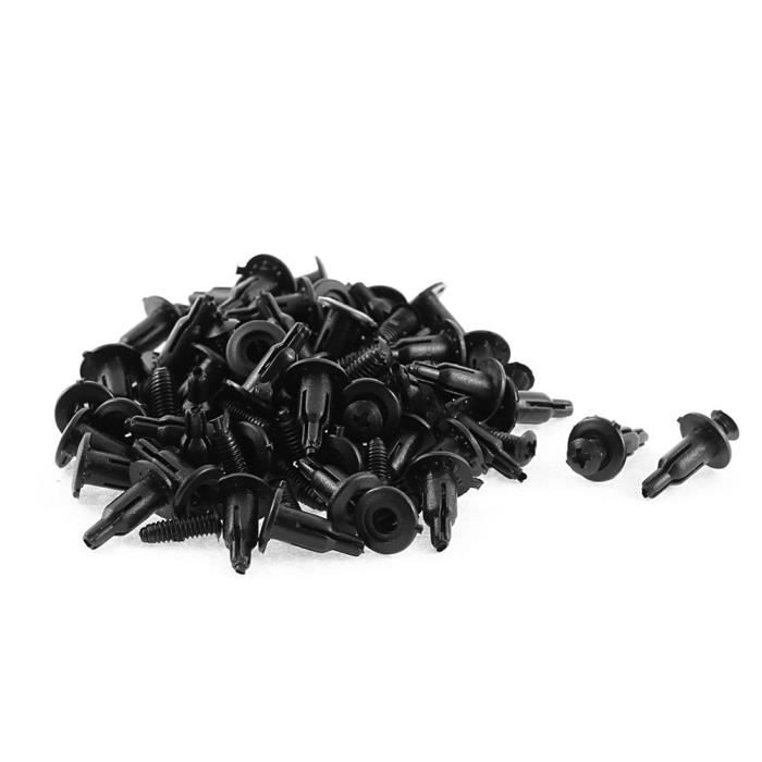 SOURCING MAP 50Pcs 11mm x 5mm Noir Rivet Plastique Pare-chocs Doublure
