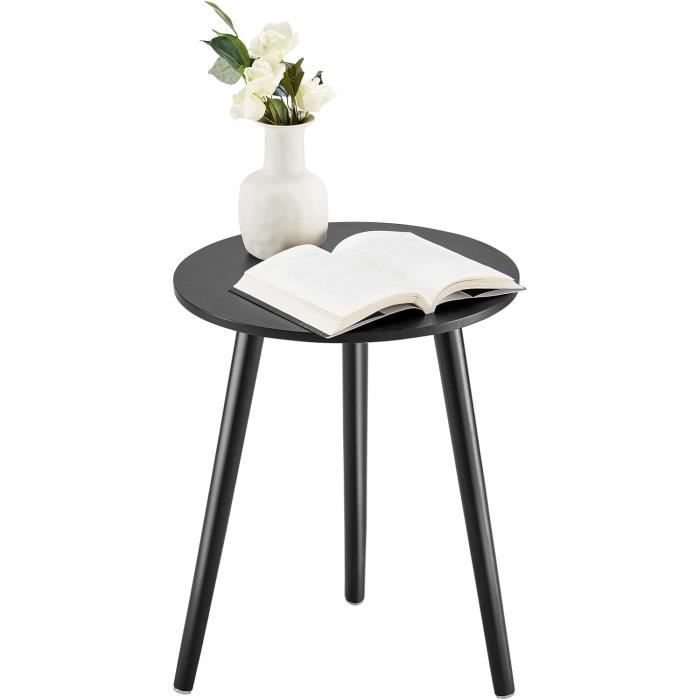 APICIZON Table D'Appoint Ronde Style Scandinave - 38x38x45cm Noir - Bout De Canapé Élégant