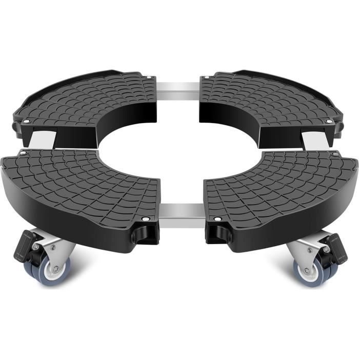 DEWEL Support à Roulettes Réglable Pour Pots De Fleurs - Diamètre 38-50 Cm - Capacité 200 Kg - 4 Roues Avec Freins