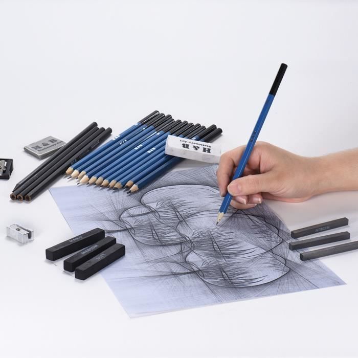 26pcs Set Kit Professionel Dessin Croquis Crayon Autres Accessoires Pour Etudiants Achat Vente Kit De Dessin 26pcs Set Kit Professionel Cdiscount