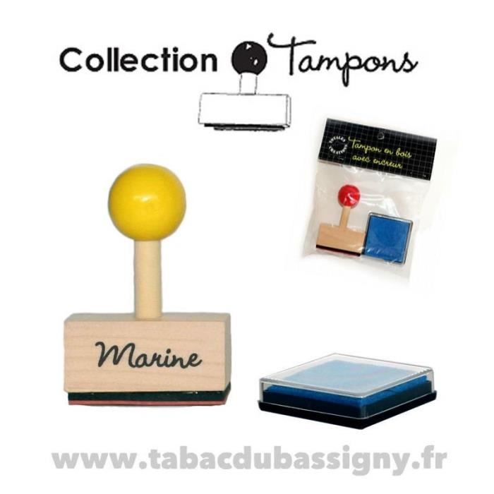 Marine - Tampon prénom en bois avec encreur