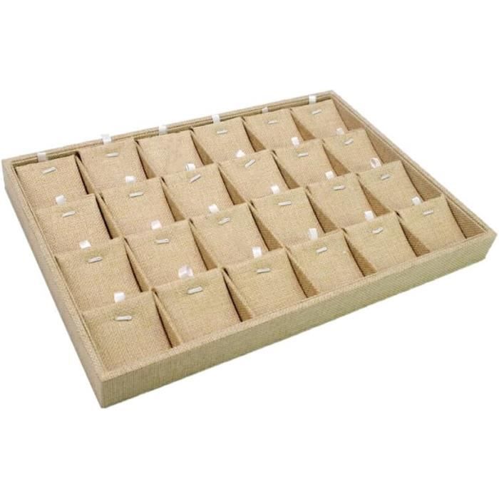Boîte De Rangement Anneaux 7 Fentes Velours – Présentoir à Bijoux Blanc 50-70 Anneaux – Couvercle Transparent