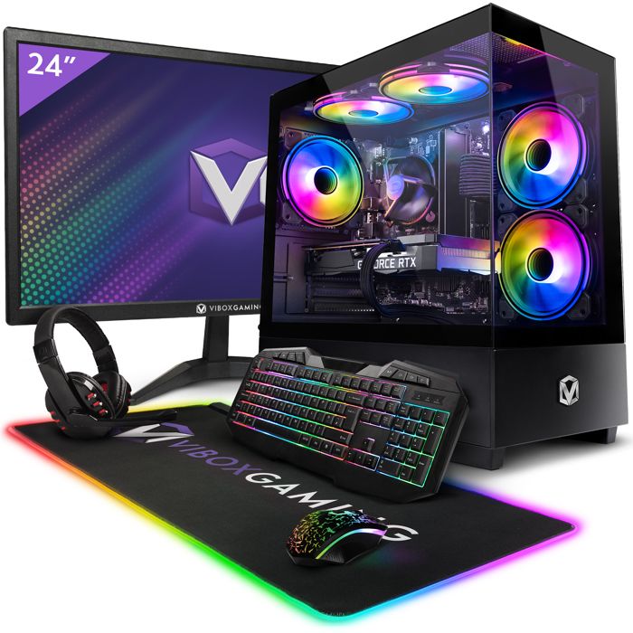 Vibox II-54 PC Gamer – 23 Écran – Intel i5 10400F – GT 1030 2Go – 16Go RAM – 1To NVMe SSD – Win11 – WiFi