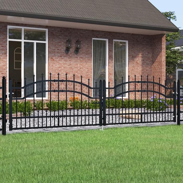 vidaXL Portail sommet de lance acier 305 x 120 cm
