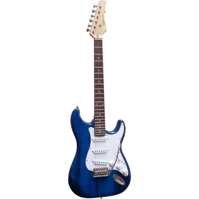 Guitare Electrique Strato Bleue Avec Vibrato Et Câble Cdiscount