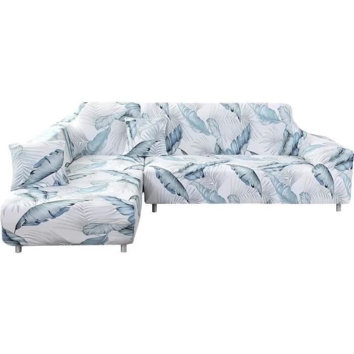 Lot De 2 Housses De Canapé D'angle élastiques, Noir, 3 Places + 4 Places, Neuves