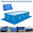 Tapis de sol de piscine - Polyester - Rectangulaire - Bleu-1