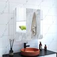 Mondeer Armoire de Toilette Miroir Mural Salle de Bain Armoire de Rangement Murale 68 x 13 x 66 cm Blanc-1