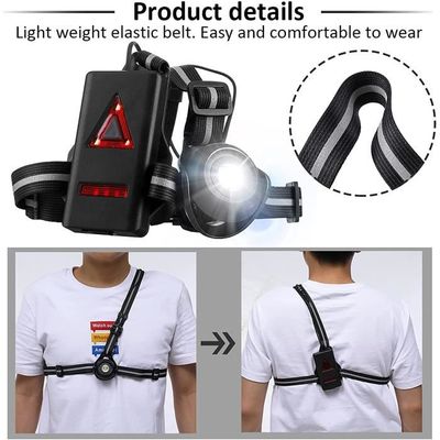 Lampe Frontale De Sport USB – étanche, 8 LEDs Rouges, Sangle Réglable – Neuve