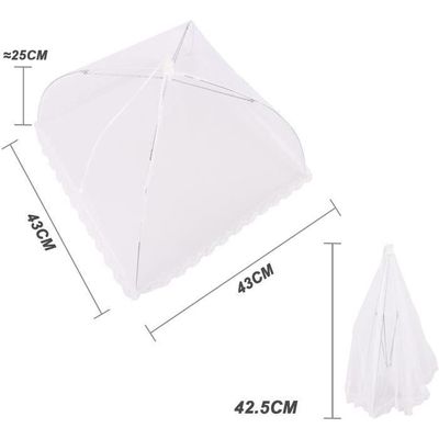 6 Cloches Alimentaires Anti-Mouches Pliables 32x32cm - Filet Protection Pour Fruits, Gâteaux, Barbecue