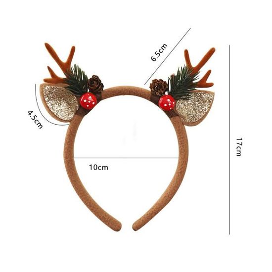 Serre-tête En Bois De Cerf Avec Bois Et Oreilles Réalistes - Accessoire De Déguisement Pour Noël, Halloween, Fêtes Et Carnaval