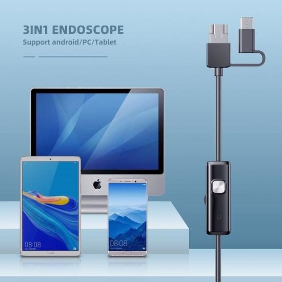 Endoscope 3 en 1 HD4K - Caméra étanche 5.5MM - Enregistrement vidéo et  photo - Smartphone PC - Cdiscount Appareil Photo