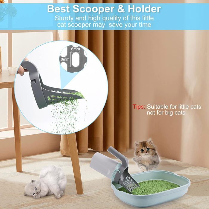 Pelle à Litière Avec Support Et Sac Intégré - Design Ours, Tamiseuse Portable - Pour Chat, Poule, Hamster - Nettoyage Facile