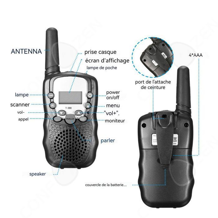 Walkie-Talkie JUCJET EP31 - Radio PMR446 Ricaricabile, Impermeabile IP54, Portata 3 Km - Foto 6