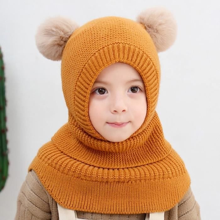 XJYDNCG Cagoule Bébé Fille Garçon Mignon Bonnet Echarpe Hiver