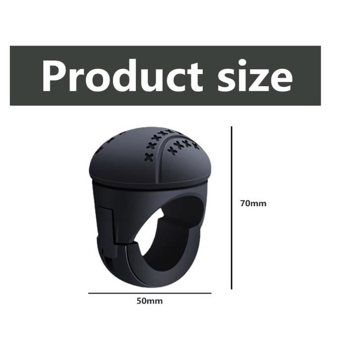 Boule De Volant Voiture 360° – Poignée Antidérapante Universelle, Bouton Power Spinner Pour Faciliter La Conduite, Noir