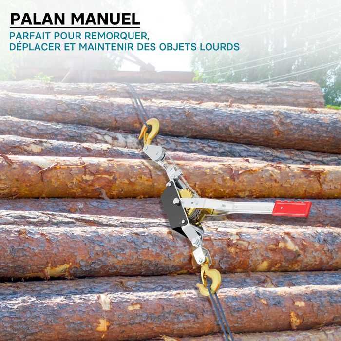 Palan à Chaîne 2 Tonnes Wiltec - Levage Sécurisé 3m Pour Atelier, Agriculture Et Sylviculture