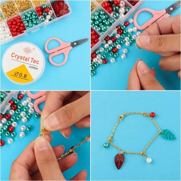 Kit De Fabrication De Bijoux Perles Créatif Kits Pour DIY Bracelet Coloré  Accessoire De Creation Bijoux Pour Colliers Boucles A343 - Cdiscount  Beaux-Arts et Loisirs créatifs