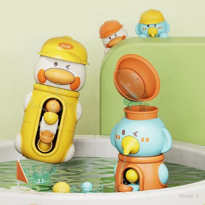 Jouets de bain pour les tout-petits âgés de 1 2 3 ans filles garçons,  jouets d'eau de baignoire pour nouveau-né Canard jaune