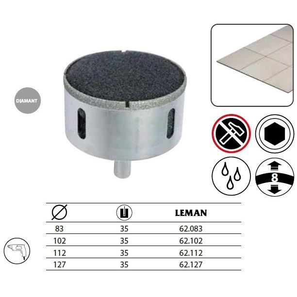 Trépan diamanté Drygres Premium ø43 mm - Rubi