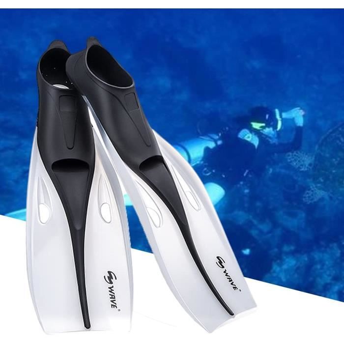 Palmes De Natation Courtes En Silicone - Taille Réglable 34-38 - Pour Piscine, Plongée, Apnée - Propulsion Puissante