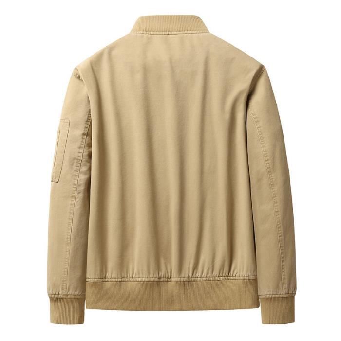 Veste Homme Coton Court Regular Fit Col Officier Printemps et