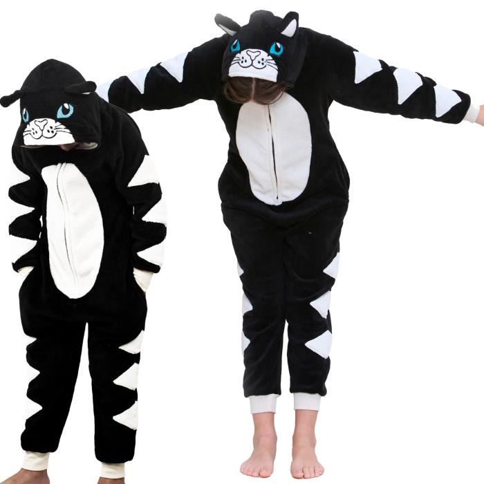 Pyjama Animal Onesie Chat Noir Enfant A2 Z 4 KIDS Age 2 13 Ans Doux et Confortable Noir Cdiscount Pret a Porter