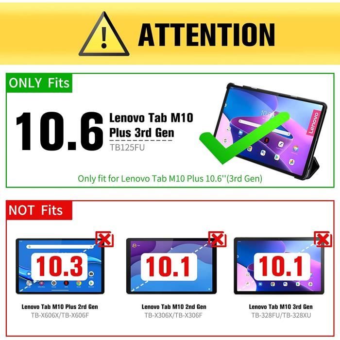 Lenovo M10 Plus 3ème génération 10.6 - 2022 Coque,Tablette Folio