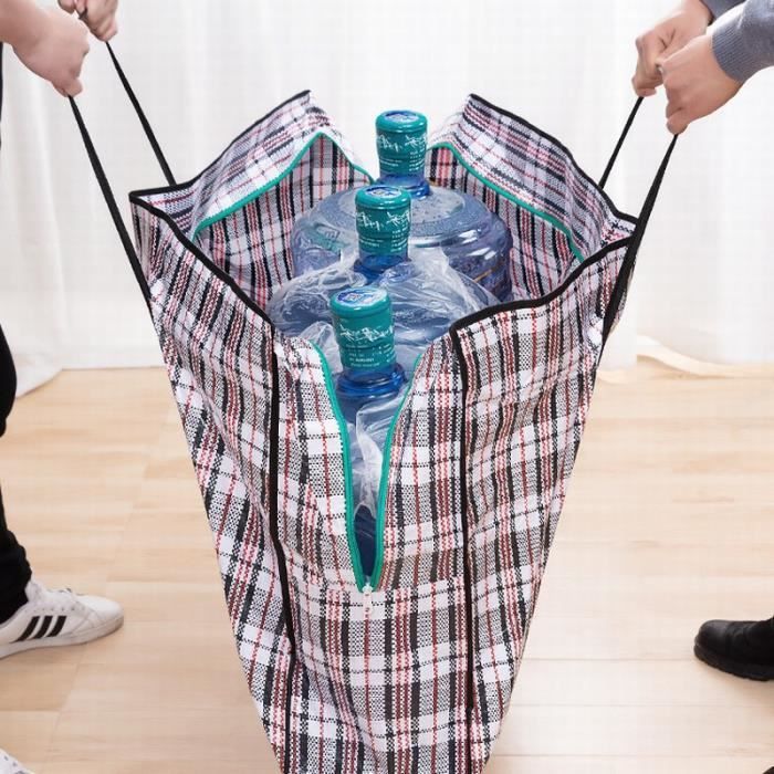 Lot de Grands sac cabas Sac tissé en PP robuste en souple Shopping à sacs  rouge LY2306SAC