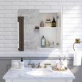 Mondeer Armoire de Toilette Miroir Mural Salle de Bain Armoire de Rangement Murale 68 x 13 x 66 cm Blanc-2