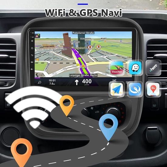 FBKPHSS Autoradio Android 11 Adapté pour Renault Trafic 3 2014-2018 Lecteur  Multimédia Stéréo 2 DIN 9 Pouces avec SWC/Carplay/Dsp/Bluetooth Mains