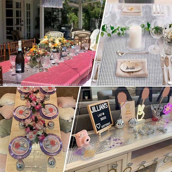 Finemark Lot De 40 Serviettes De Table Pour Anniversaire, Boule Disco, 33 X 33 Cm, Décoration De Fête Discothèque, Avec Motif Argenté Pour Décoration De Table, Fête à Thème Des Années 70