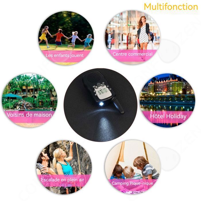 Talkie-Walkie Enfants YDI - Rechargeable - Portée 150m - Lampe De Poche - Cadeau Outdoor - 2 Pack