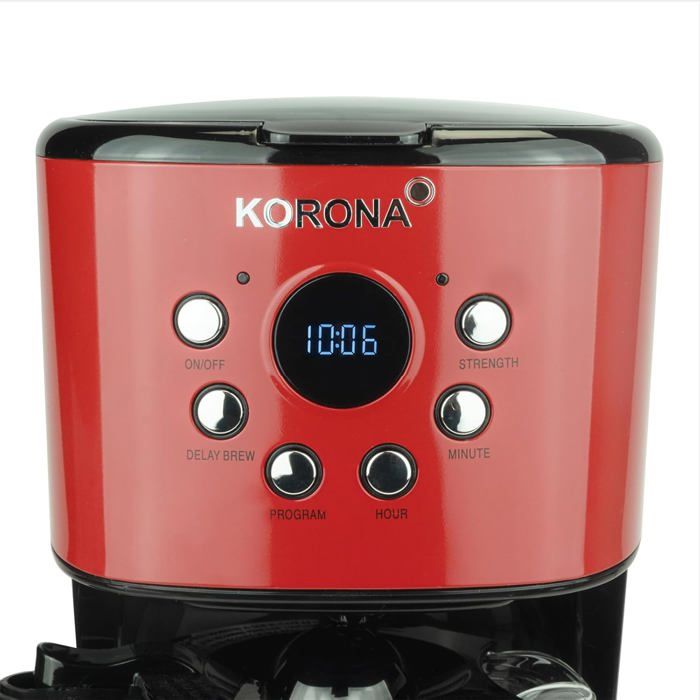 Korona 10666 Cafetière rétro | Crème | 1,5 l | Machine à café filtre | Écran LCD | Minuterie | Machine à café automatique avec filtre permanent