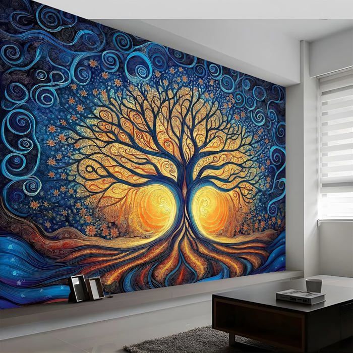 Papier Peint Panoramique 350x256 cm sur mesure Fresque Murale 3D Arbre ...