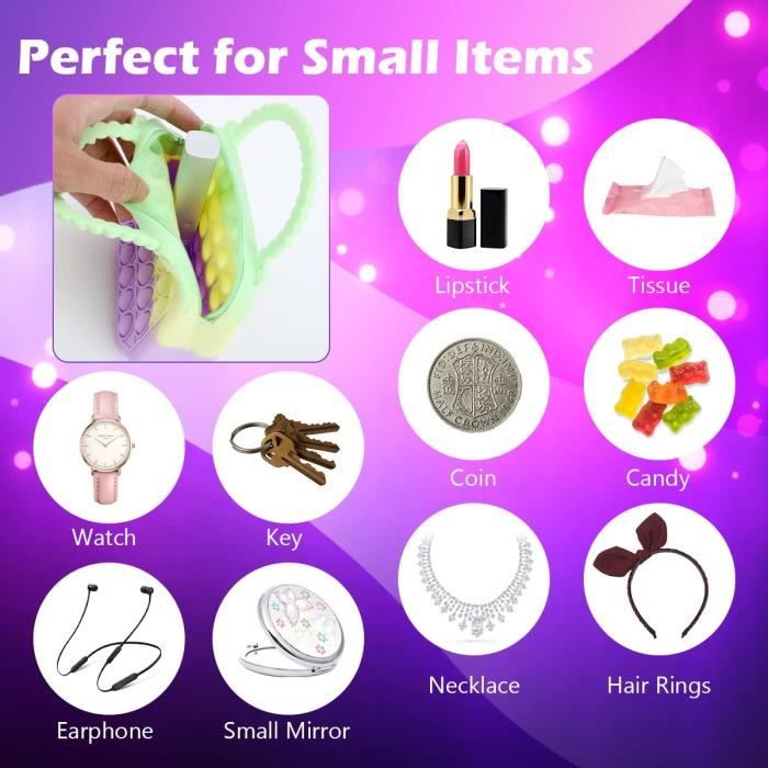 Augot Pop Sac à Main Fidget – Sac Poppet Avec Bracelet Moulin à Vent, Bandoulière Réglable, Anti-stress, Pour Enfants Et Adultes
