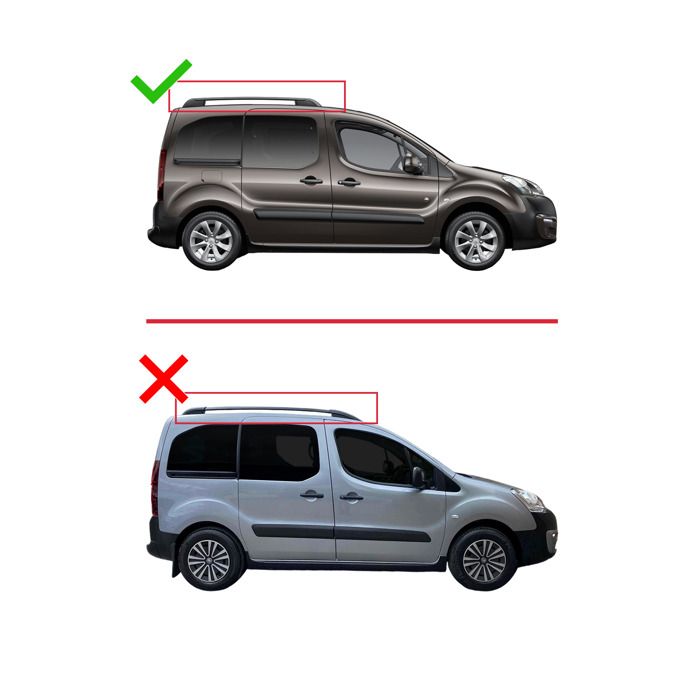 Barres De Toit Aluminium OMAC Pour Citroën Berlingo 2008-2018 – 2 Barres, Fixation Points Dédiés