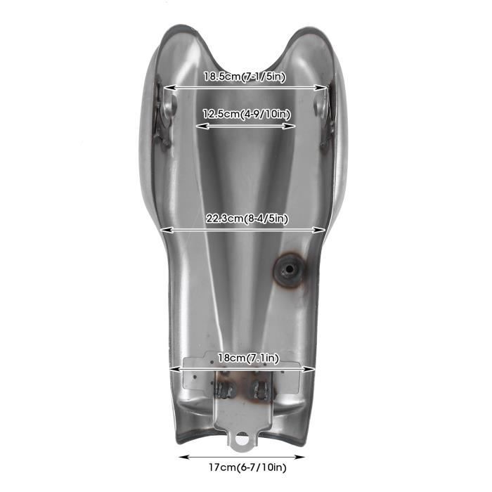 Mxzzand Réservoir de gaz Réservoir de Carburant Universel de Moto 10L 2,6  Gallons Fer Non Peint Remplacement pour auto reservoir