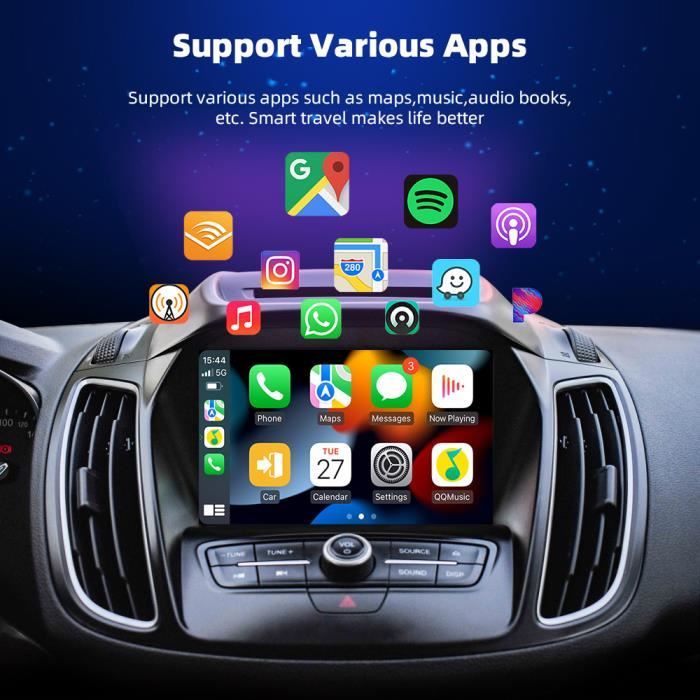 Adaptateur CarPlay sans fil pour iPhone, dongle Carplay sans fil Apple,  WiFi Plug Play 5GHz, mise à jour en ligne - AliExpress