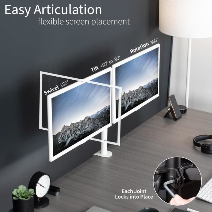 Support Écran VIVO STAND-V011 Extra Haut – Bras Réglable 13 à 38" Jusqu'à 10 Kg