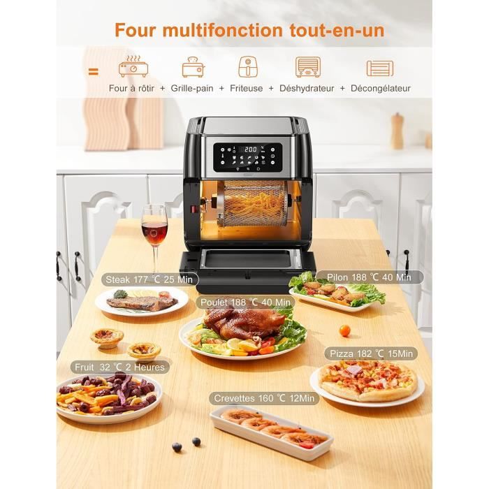 Friteuse Electrique sans huile FAGOR - Airfryer FGD11 - Capacité 11L - Double cuves 5,5 L - 12 programmes de cuisson - 2800W - Gamm vert