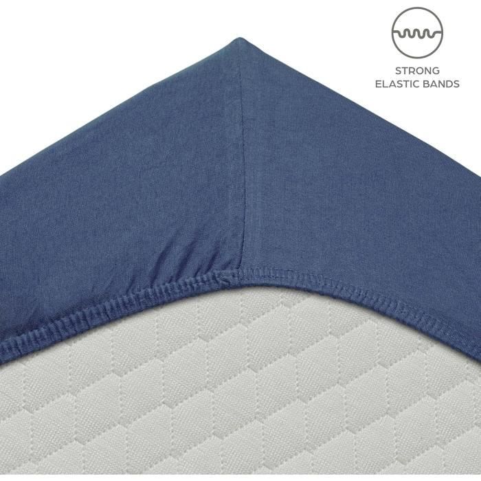 Drap Housse 160x200 Cm 100% Coton Jersey – Extra Profond 30-40 Cm, Vert Foncé, Ultra Doux & Respirant